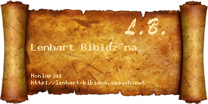 Lenhart Bibiána névjegykártya